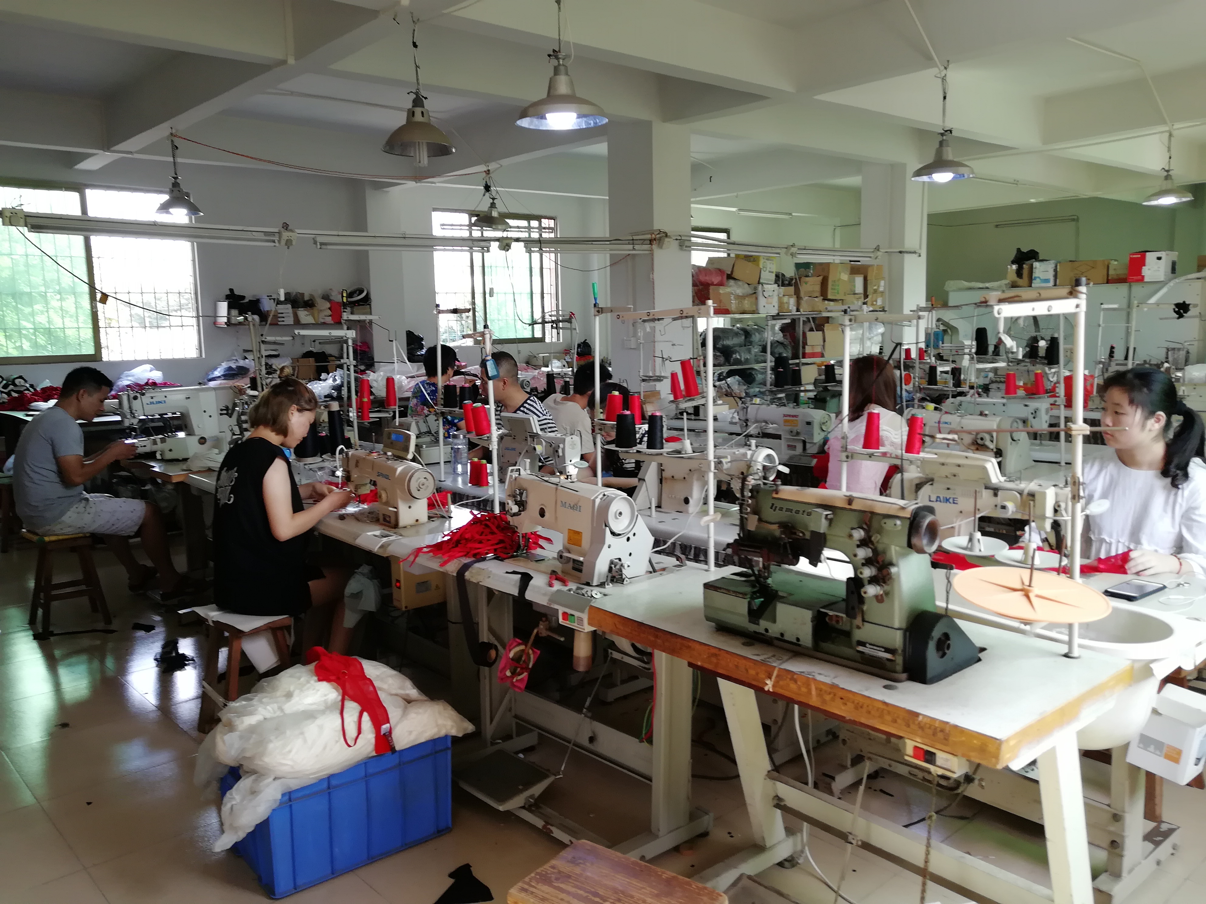 bodysuit factory sewing room 